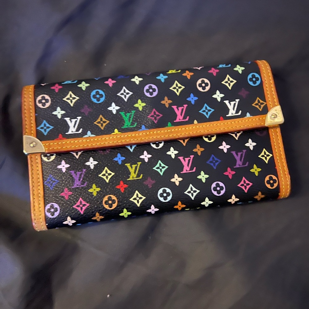 Louis Vuitton Black Multicolor Monogram Clutch